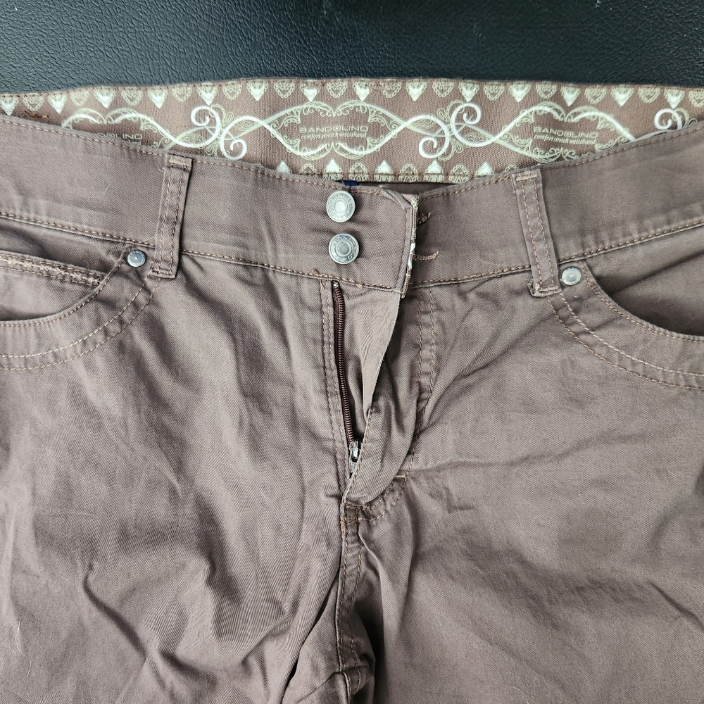 Brown Bandlino Pants with Comfort Stretch Waistband, 12 Short